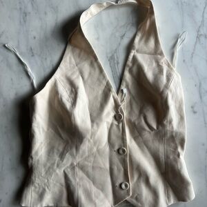 Mango Cream Bustier Blouse